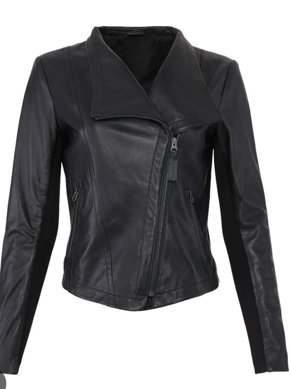 Mackage Pina Lambskin Leather Moto Jacket, Black Size S